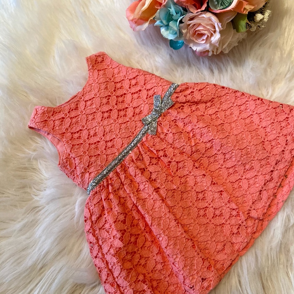 Carter’s - Coral Newborn Easter Dress w/ Lace